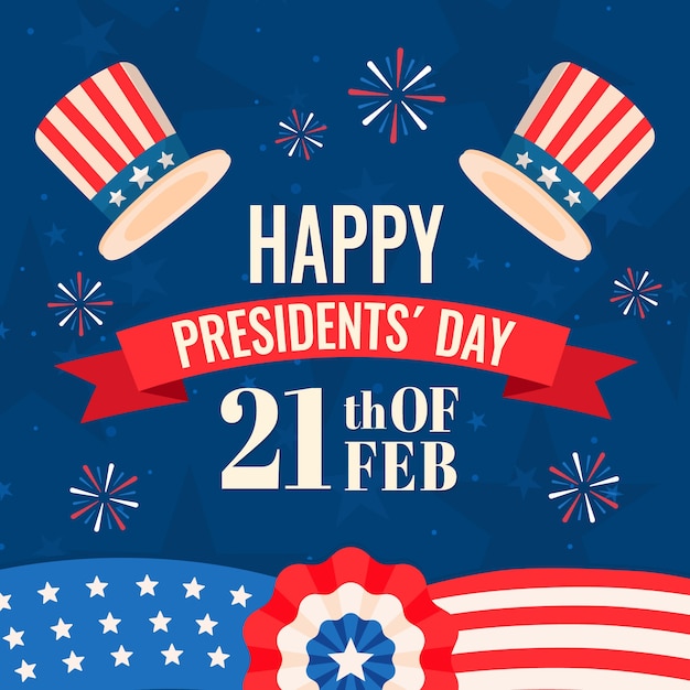 Flat presidents day illustration