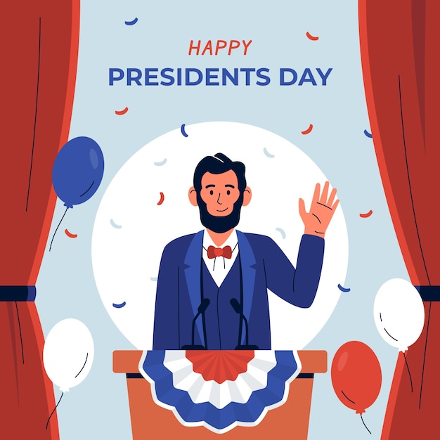 Free vector flat presidents day illustration