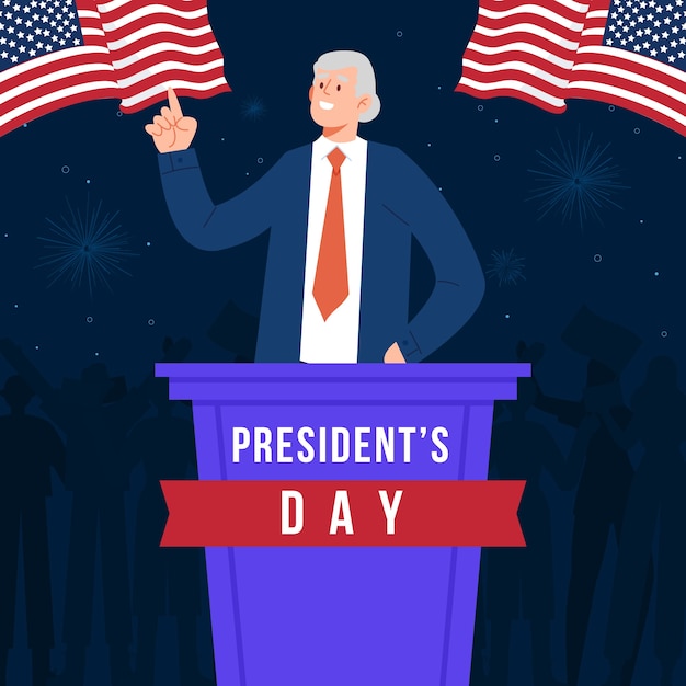 Плоская иллюстрация дня президентов