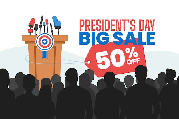 Free vector flat presidents day sale horizontal banner