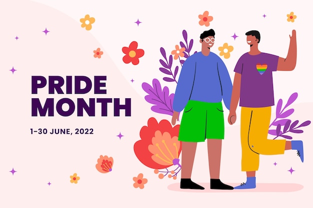 Flat pride month background