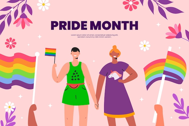 Free vector flat pride month background