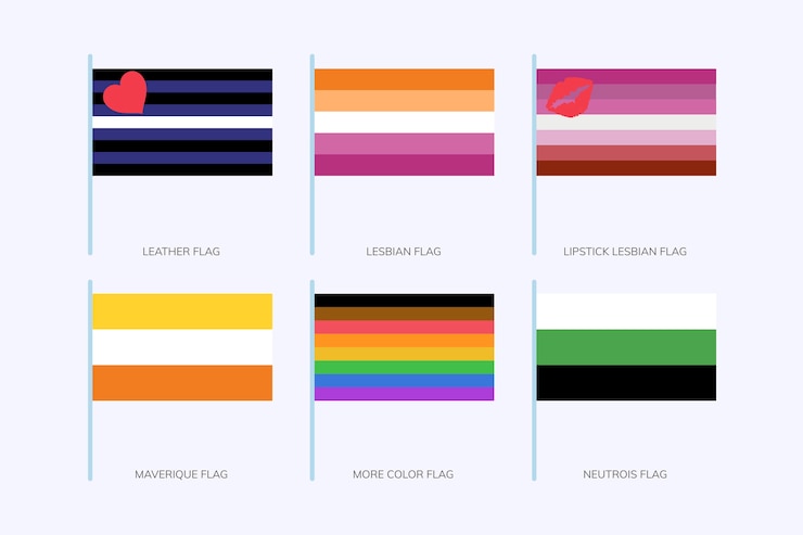 Free Vector flat pride month flags collection