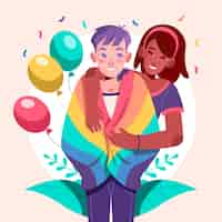 Free vector flat pride month illustration