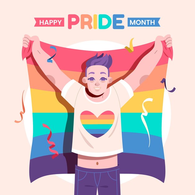 Free vector flat pride month illustration