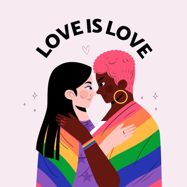 플랫 프라이드 월 lgbt 그림