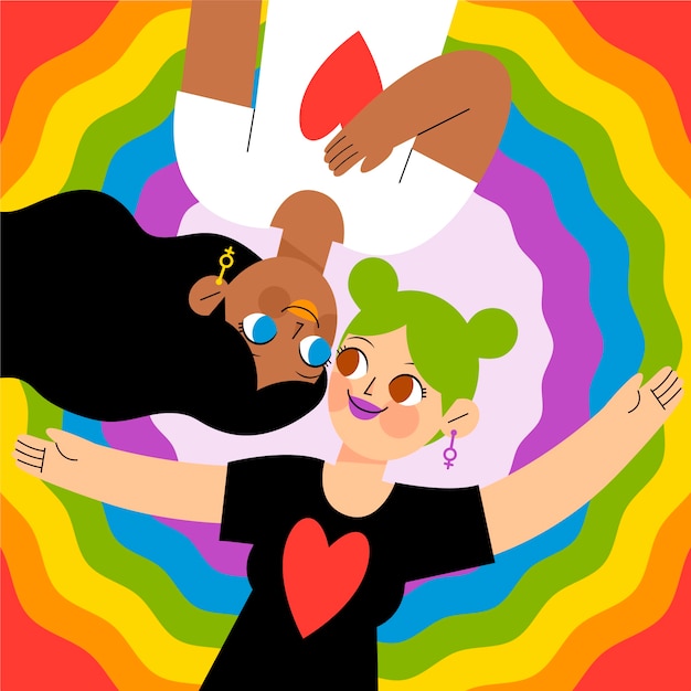 Free vector flat pride month lgbt illustration