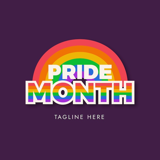 Free vector flat pride month lgbt logo template