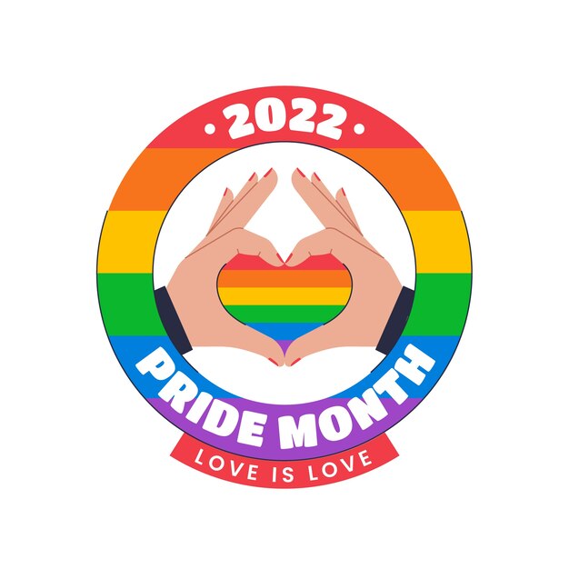 Flat pride month lgbt logo template