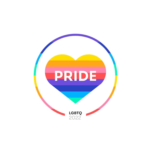 Flat pride month lgbt logo template