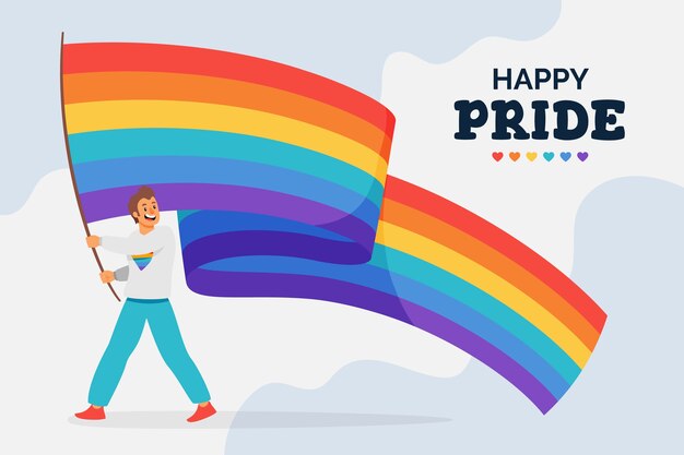Flat pride month lgbt pride background