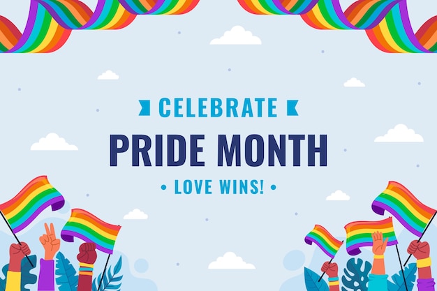 Free vector flat pride month lgbt pride background