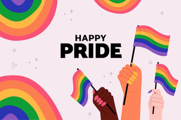 Free vector flat pride month lgbt pride background