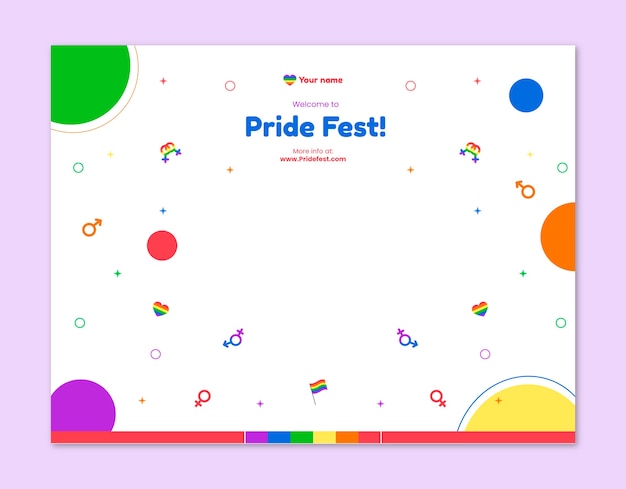 Flat pride month photocall template