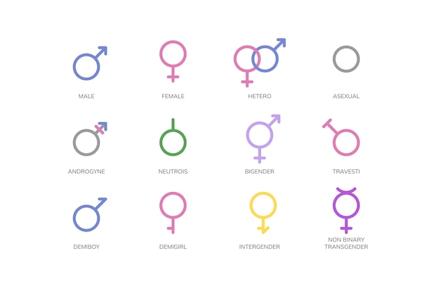 Free Vector flat pride month symbols collection