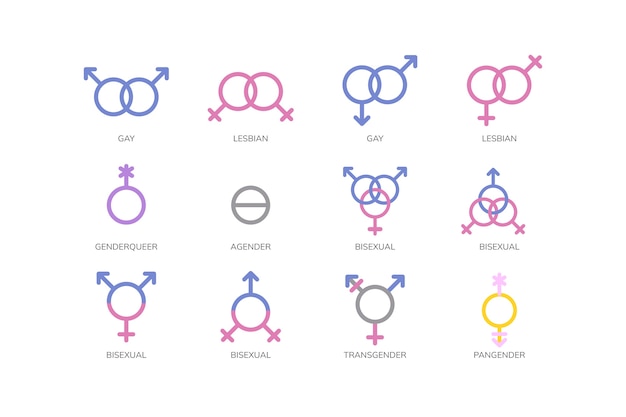 Free Vector | Flat pride month symbols collection