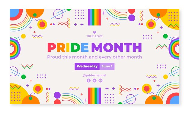 Flat pride month twitch background