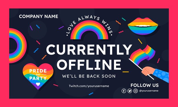 Flat pride month twitch background