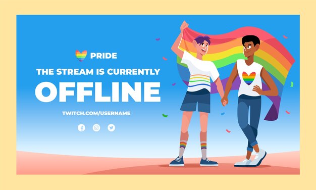 Flat pride month twitch background