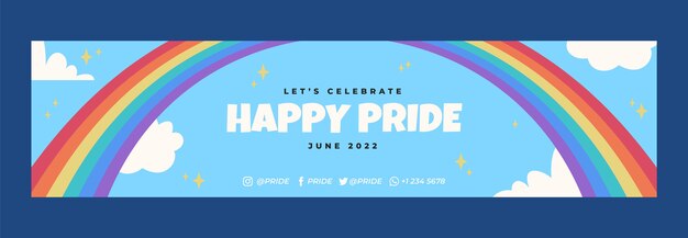 Flat pride month twitch banner