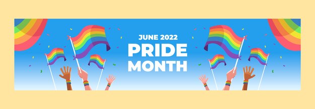 Flat pride month twitch banner