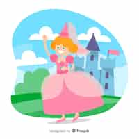 Free vector flat princess background