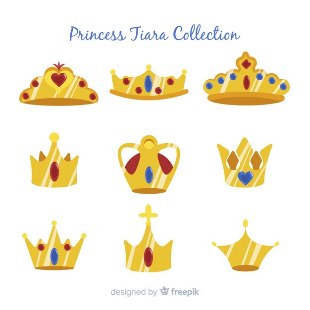 Flat princess tiara pack