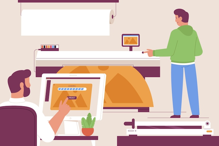 Free Vector flat printing industry illustrated