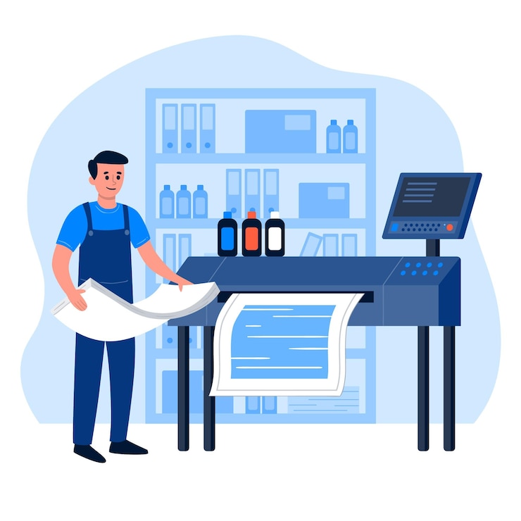 無料Vector フラット印刷業界のイラスト