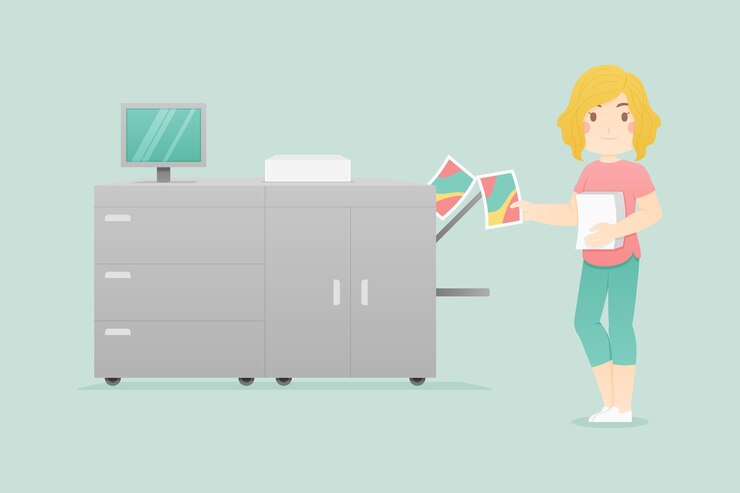 Free Vector flat printing industry illustration
