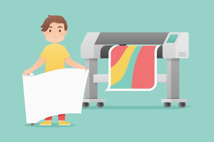 Free Vector flat printing industry illustration