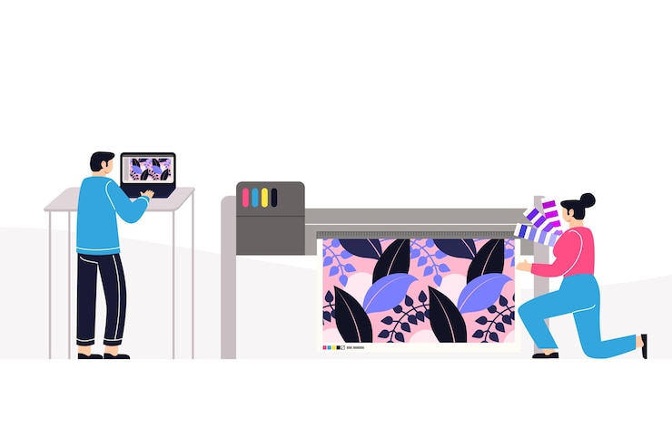 Free Vector flat printing industry profession