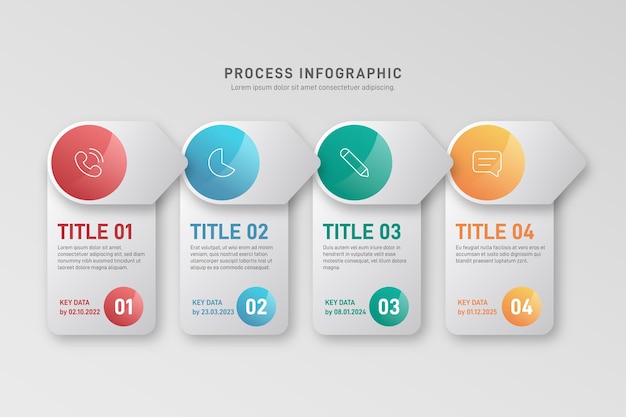 Flat process infographic concept