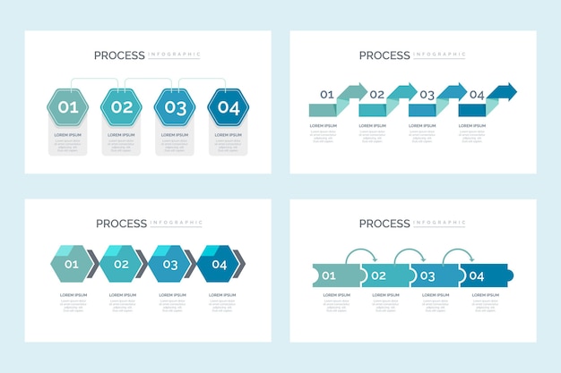 Free vector flat process infographic template