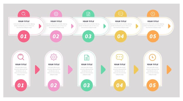 Flat process infographic template