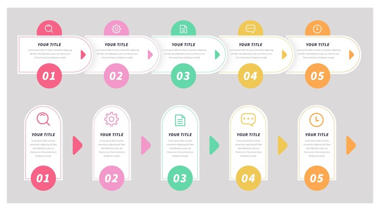 무료 Vector 플랫 프로세스 infographic 템플릿