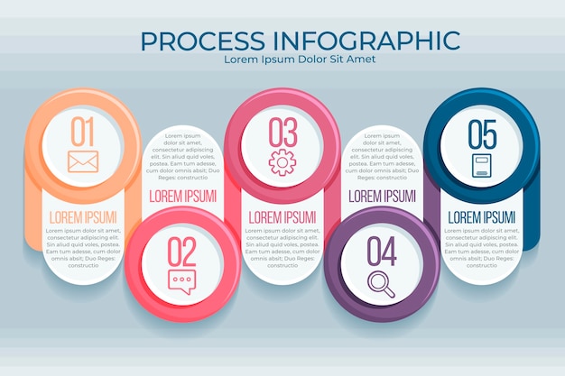 플랫 프로세스 infographic 템플릿