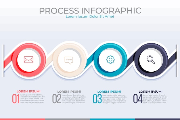 플랫 프로세스 infographic 템플릿