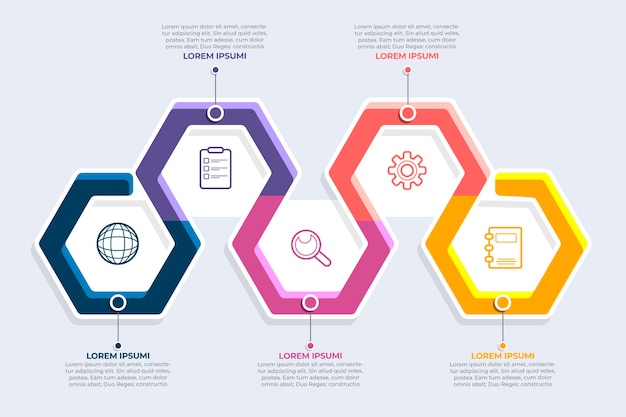Flat process infographic template