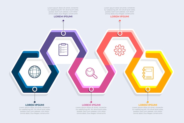 Шаблон инфографики плоский процесс