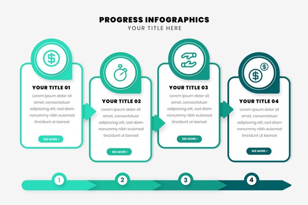 Flat process infographic template