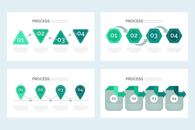 Vettore gratuito modello di infografica processo piatto