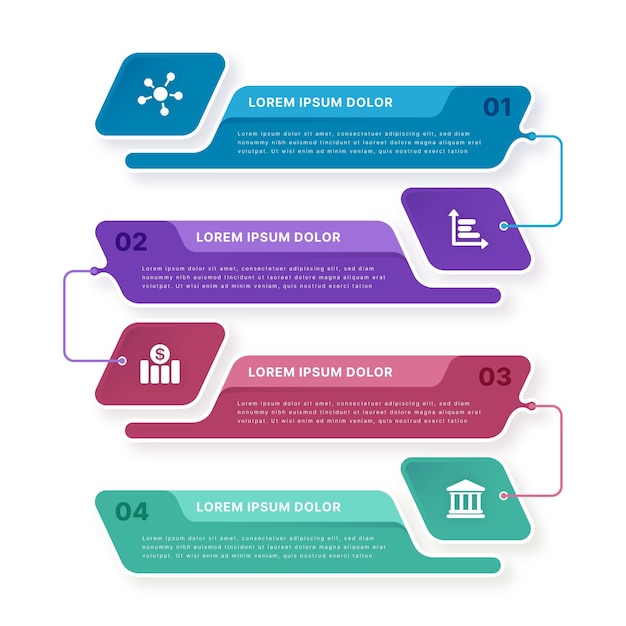 Flat process infographic template