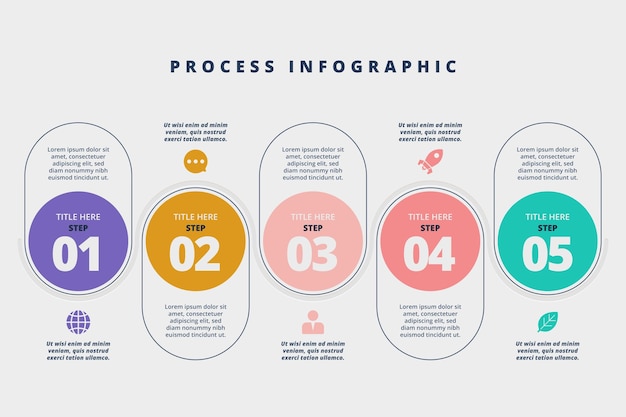 플랫 프로세스 infographic 템플릿