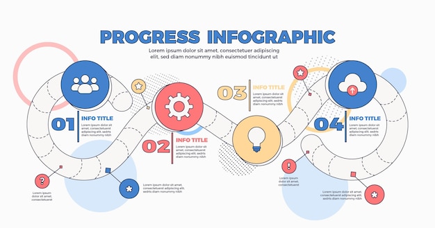 Flat process infographic template