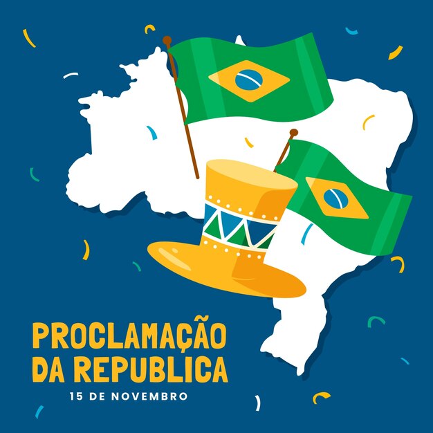 Free vector flat proclamacão da republica illustration