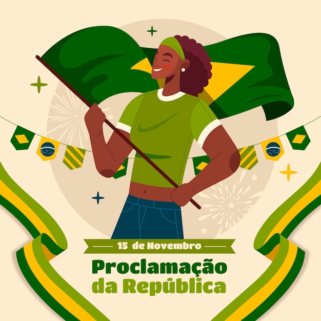 Flat proclamacao da republica illustration