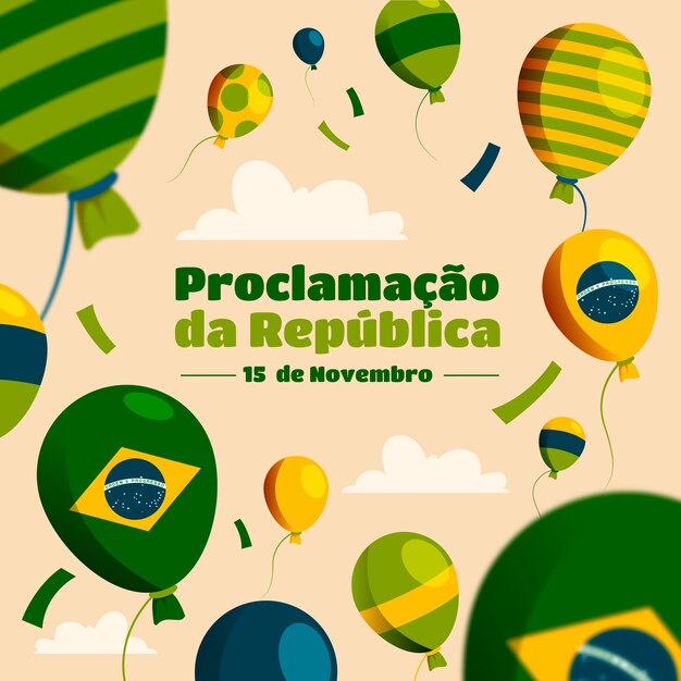 Free vector flat proclamacao da republica illustration