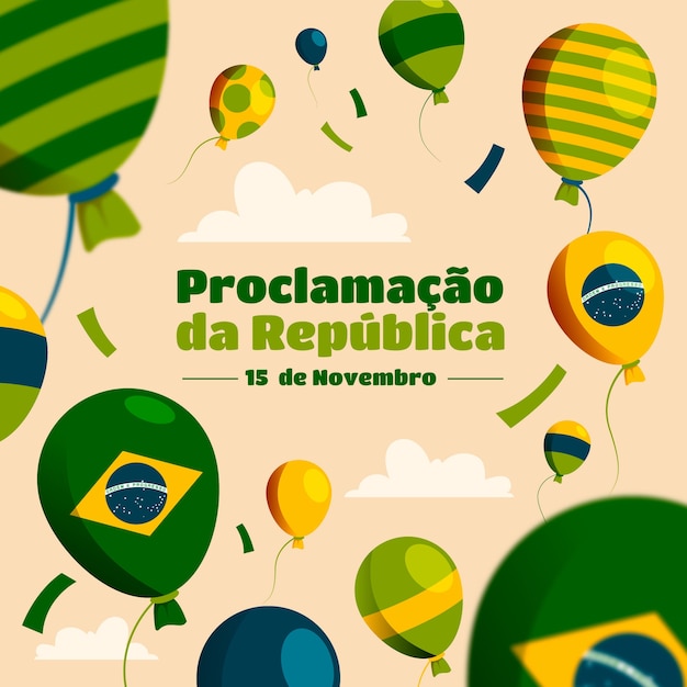 Flat proclamacao da republica illustration