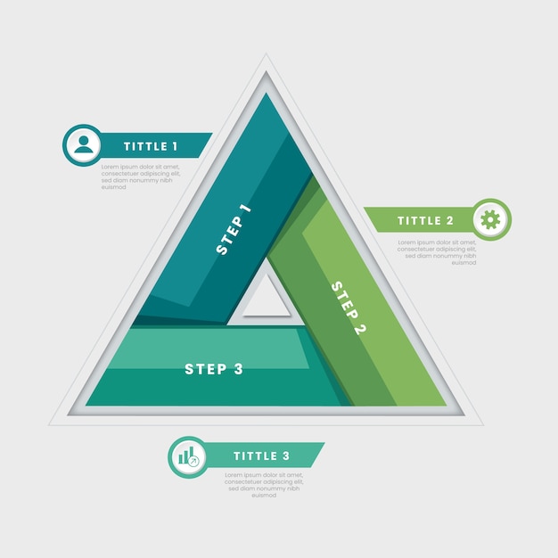 Vettore gratuito passi infografici professionali piatti